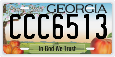 GA license plate CCC6513