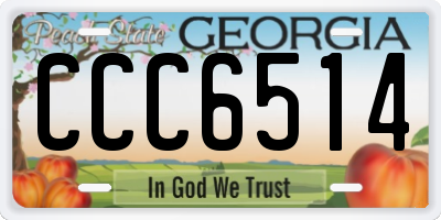 GA license plate CCC6514