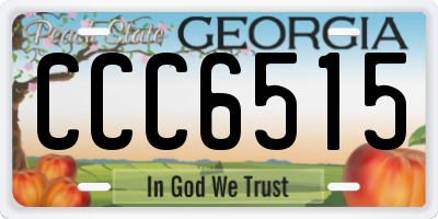 GA license plate CCC6515