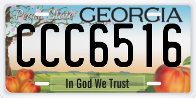 GA license plate CCC6516