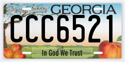 GA license plate CCC6521