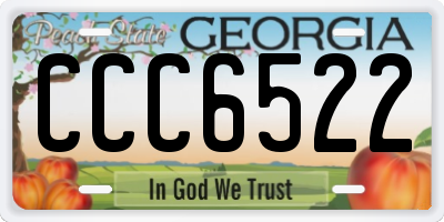 GA license plate CCC6522