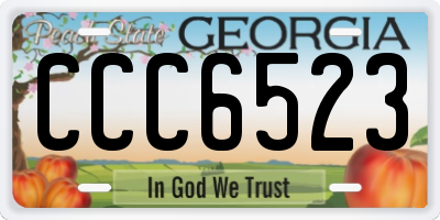 GA license plate CCC6523