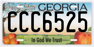 GA license plate CCC6525