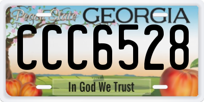 GA license plate CCC6528