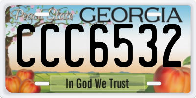 GA license plate CCC6532