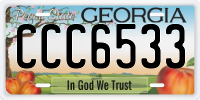 GA license plate CCC6533