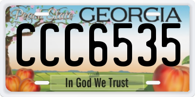 GA license plate CCC6535