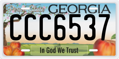 GA license plate CCC6537