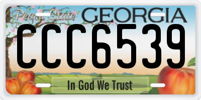 GA license plate CCC6539