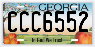 GA license plate CCC6552