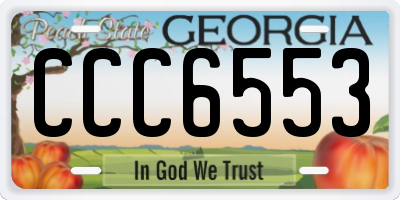 GA license plate CCC6553