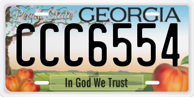 GA license plate CCC6554