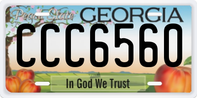 GA license plate CCC6560