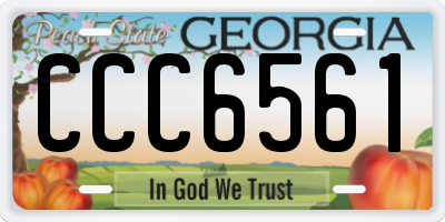 GA license plate CCC6561