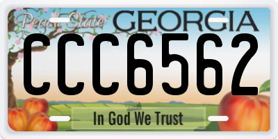GA license plate CCC6562