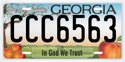 GA license plate CCC6563