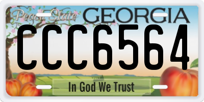 GA license plate CCC6564