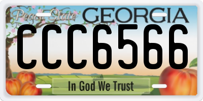 GA license plate CCC6566