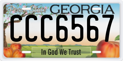 GA license plate CCC6567
