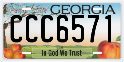 GA license plate CCC6571