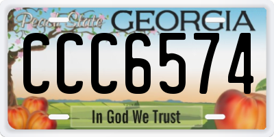 GA license plate CCC6574