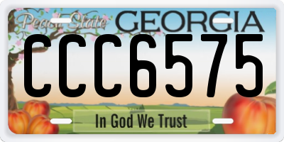 GA license plate CCC6575