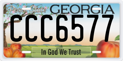GA license plate CCC6577