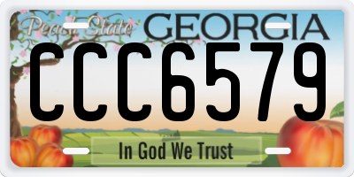 GA license plate CCC6579