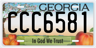GA license plate CCC6581