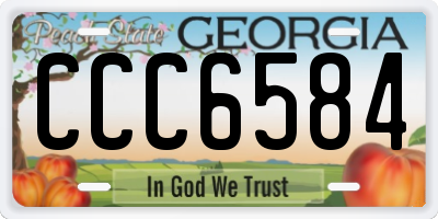 GA license plate CCC6584