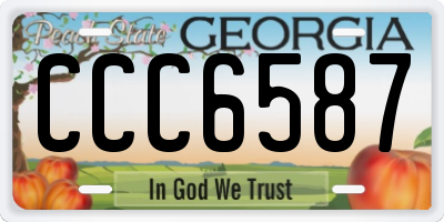GA license plate CCC6587