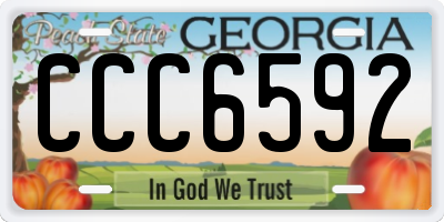 GA license plate CCC6592