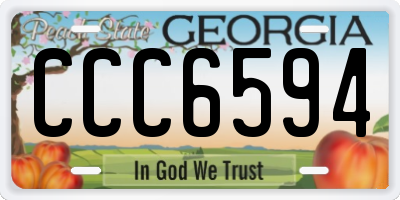 GA license plate CCC6594