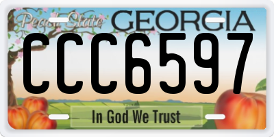 GA license plate CCC6597