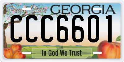 GA license plate CCC6601