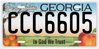 GA license plate CCC6605