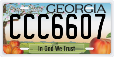 GA license plate CCC6607