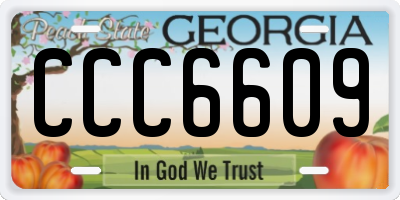 GA license plate CCC6609