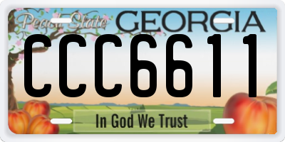 GA license plate CCC6611
