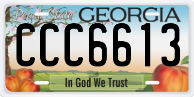 GA license plate CCC6613
