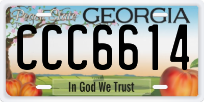 GA license plate CCC6614