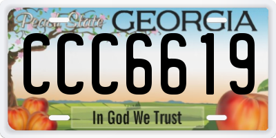 GA license plate CCC6619