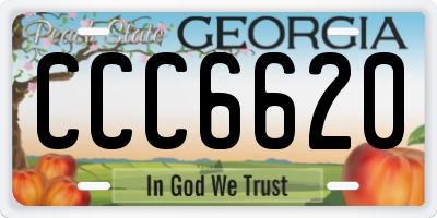 GA license plate CCC6620
