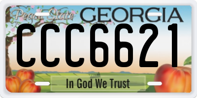 GA license plate CCC6621