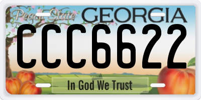 GA license plate CCC6622