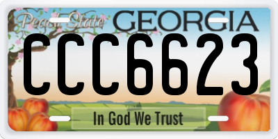GA license plate CCC6623