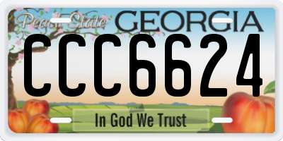 GA license plate CCC6624