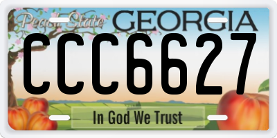 GA license plate CCC6627