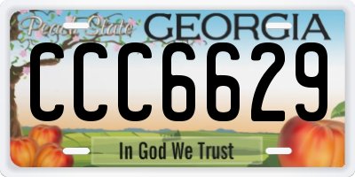 GA license plate CCC6629